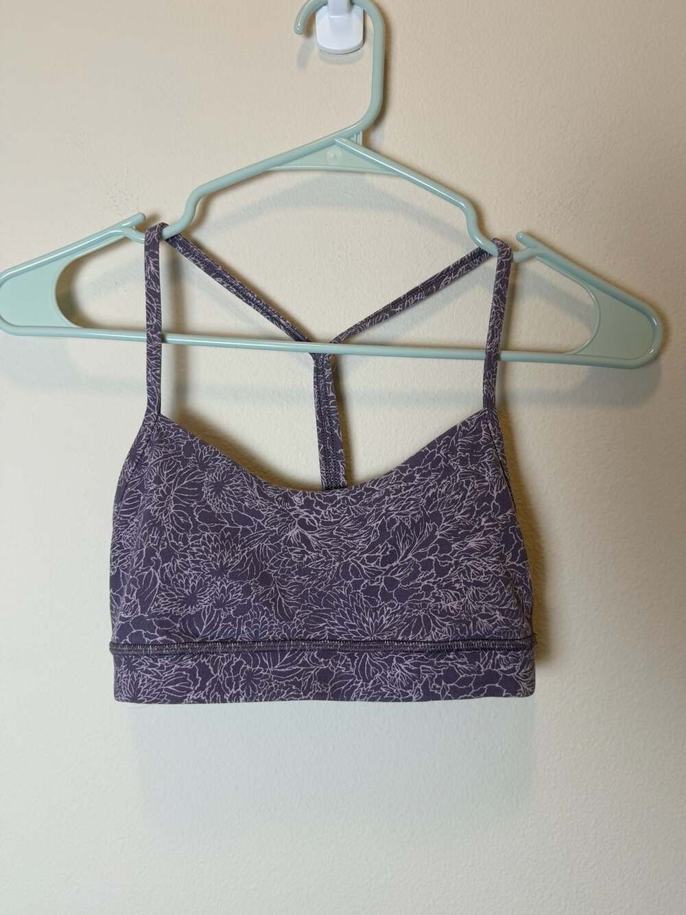 Lululemon Flow Y Bra Arabesque Antoinette Smoky Quartz Purple Floral Size 2